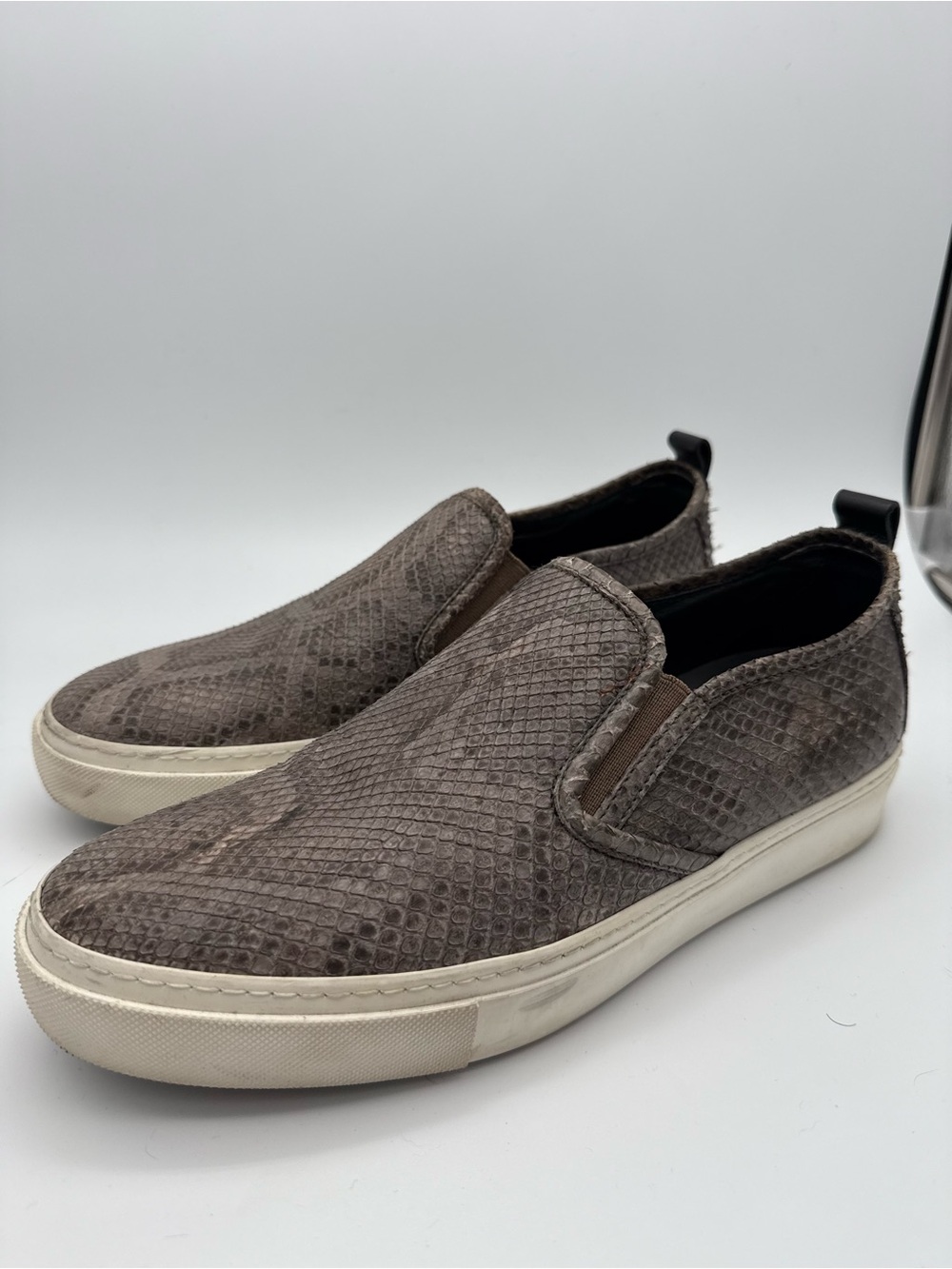 Roberto Cavalli Men’s Snakeskin Slip On Sneakers Size 42 US 9